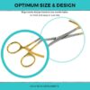 2 Pcs Bone Reduction Forceps Set 5.5" Curved Tip Gold Handle