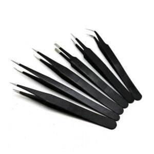 anti-static black eyelash tweezers set