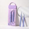 straight & curved pointed lash tweezers set