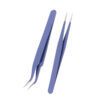 straight & curved pointed lash tweezers set