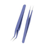 straight & curved pointed lash tweezers set